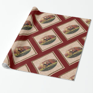 Klassisk design för hösthäst och handskrift presentpapper