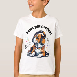 Klassisk design för hund och musik älskare t shirt