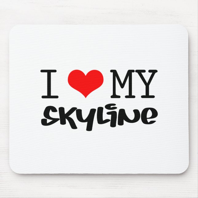 Klassisk design för "I Kärlek My Skyline" Musmatta (Framsidan)