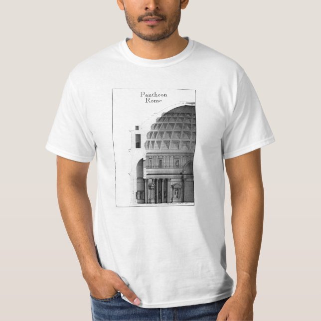 Klassisk design för romersk pantheon t shirt (Framsida)
