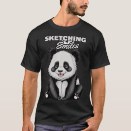 Klassisk design för svartvitt och vitt panda t shirt