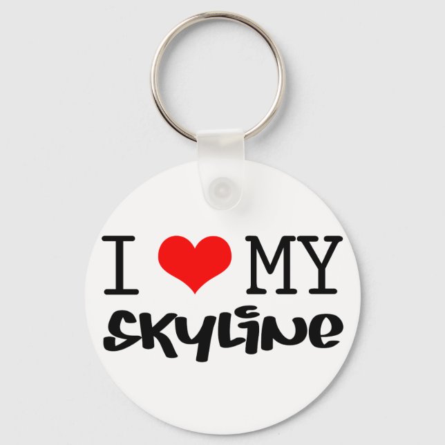 Klassisk design "I Kärlek My Skyline" Nyckelring (Framsida)