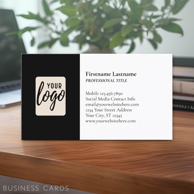 Klassisk design med Logotyp- och kontaktinformatio Visitkort (Classic Business Card Design with Your Logo and contact information - low minimum)