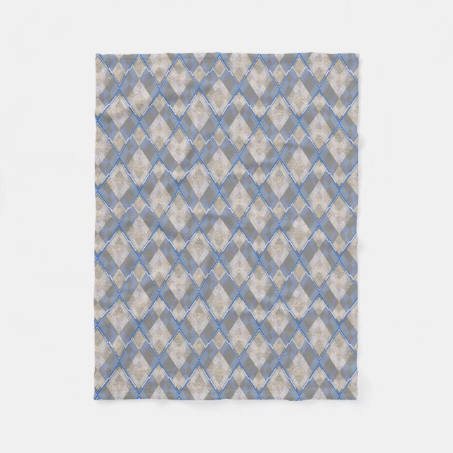 Klassisk diamantformad grå beige sherpafilt fleecefilt (Framsidan)