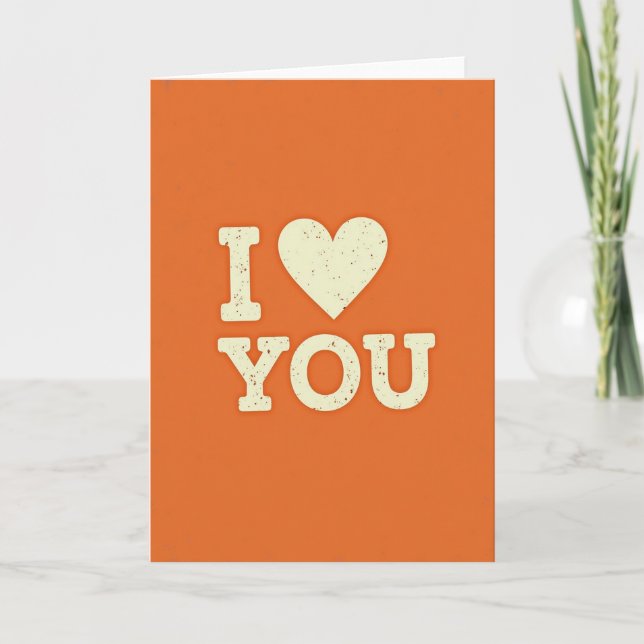 Klassisk Distressed I Love You-kort Kort (Framsida)