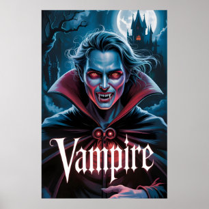 Klassisk Dracula-stil affisch för vampyrfilm