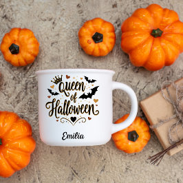 Klassisk drottning av Halloween Custom Name Mugg