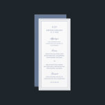 Klassisk Dusty Blue Elegant bröllop Meny<br><div class="desc">Den klassiska stil-dammiga blå bröllop-menyn med enkel och minimal design med ditt monogram,  namn och bröllop-datum längst upp tillsammans med din meny omgiven av en dubbla gräns. Typsnitt alternerar mellan och elegant-skript,  en traditionell serif och minimalist sans serif typsnitt. Den här menyn är underbar för ett formellt bröllop.</div>