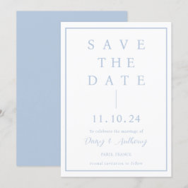 Klassisk Dusty Blue Gräns | Enkel Elegant Spara Datumet