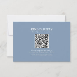 Klassisk Dusty Blue QR-kod Formal Elegant OSA Kort