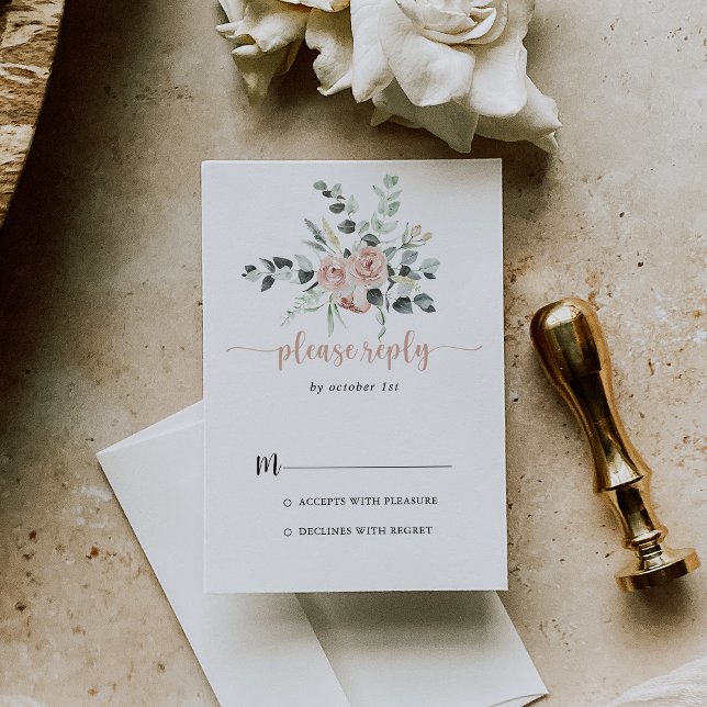 Klassisk Dusty Rosa ros Blommigt Calligraphy OSA (Skapare uppladdad)