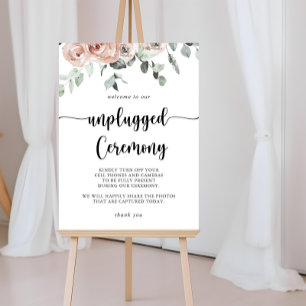Klassisk Dusty Rosa ros Blommigt Unplugged Ceremon Poster