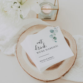 Klassisk eat Drink Vi är gift Bröllop Pappersservett