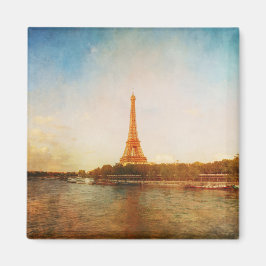 Klassisk Eiffel Torn Paris Square Magnet