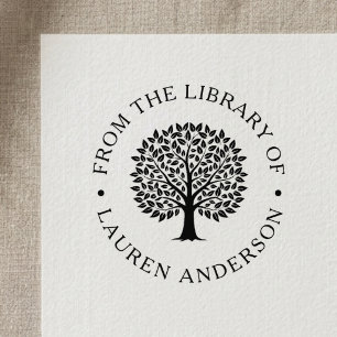 Klassisk ek från bibliotek för exlibris självfärgande stämpel