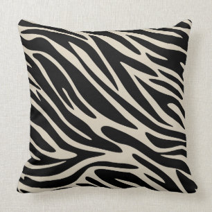 Klassisk elegance Black och Tan Zebra tryck Large Kudde