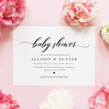 Klassisk elegance Calligraphy Script Baby Shower