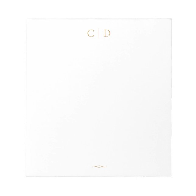 Klassisk elegance Monogram Personlig Stationery Anteckningsblock (Framsida)