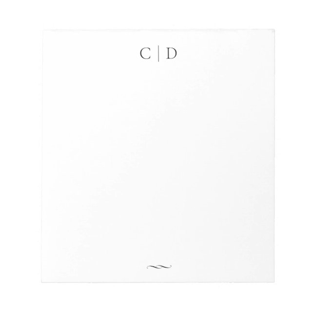 Klassisk elegance Monogram Personlig Stationery Anteckningsblock (Framsida)