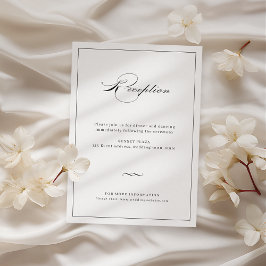 Klassisk elegance Script Black Wedding Reception Tilläggskort