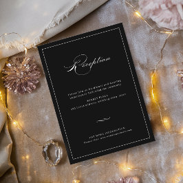Klassisk elegance Script Black Wedding Reception Tilläggskort