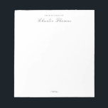 Klassisk Elegance Script Personlig Stationery Anteckningsblock<br><div class="desc">Elegantens klassiska skript i svartvitt,  enkelt och snyggt,  anpassa det med ditt namn. Visa alla matchande delar i samlingen</div>