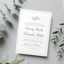 Klassisk elegance Script Simple Greenery Bröllop