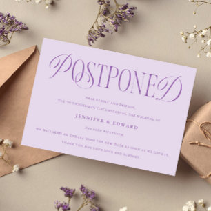 Klassisk elegance uppskjutit Bröllop Update Lilac Inbjudningar