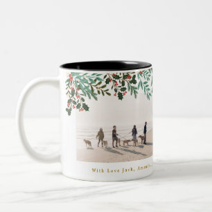 Klassisk Elegans Jul Holiday Två Foto Två-Tonad Mugg