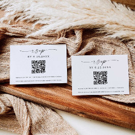 Klassisk Elegans Modern Bröllops-Svar QR-kod Inbjudningar