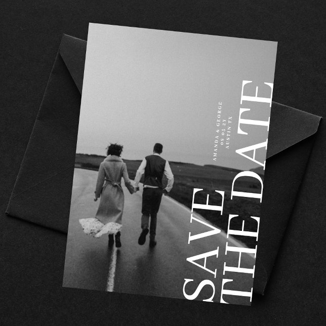 Klassisk Elegant 2 Photo Bröllop Spara Datumet (Skapare uppladdad)