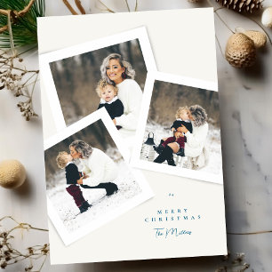 klassisk elegant 4 fotokollage god jul julkort
