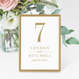 Klassisk Elegant Antique Guld Bröllop Bordsnummer