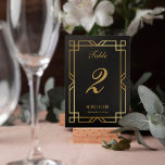 Klassisk Elegant Art Deco Ram Bröllop Black Guld Bordsnummer<br><div class="desc">Fyll i elegansen i din bröllopsmottagning med vårt svarta Art Deco Faux Guld Anpassningsbar Bordsnummer Card. Det här krävande tillägget till vår samling innehåller en klassisk svart Art Deco ram, som sömlöst blandar tidlös sofistikering med modern funktionalitet. Anpassade till kostym om temat för evenemanget ger kortet för bordsnummer en liten...</div>