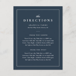 Klassisk Elegant - blå Bröllop-riktning Tilläggskort