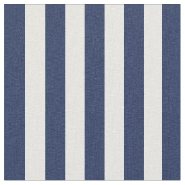 Klassisk Elegant Blå Cream White Rand Tyg (Närbild)
