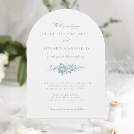 Klassisk Elegant Blå och vit Blommigt Toile Inbjudningar