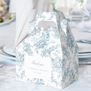 Klassisk Elegant Blå och vit Blommigt Toile Presentaskar