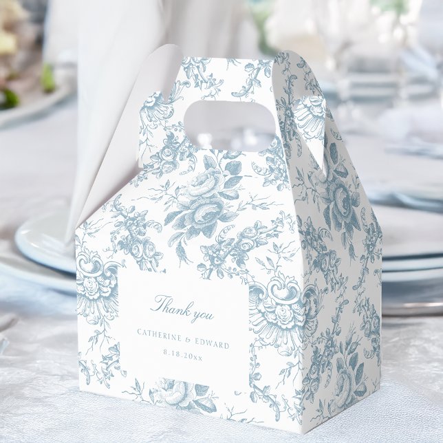 Klassisk Elegant Blå och vit Blommigt Toile Presentaskar (Skapare uppladdad)