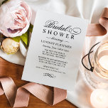 Klassisk Elegant Black Bröllop Möhippa Inbjudningar<br><div class="desc">Formell svart och vit inbjudningskort för möhippan-design i bröllop har en vacker typografi som kombinerar ett traditionellt blomstrande kalligrafiskt skript med klassisk blockering på en ren vit bakgrund. Innehåller en dekorativ dekorativ dekorativ dekorativ dekorativ dekorativ rulla. Anpassningsbarna kan vara helt och hållet personlig för bridens speciella tilldragelse. Var snäll och...</div>
