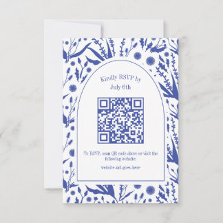 Klassisk Elegant botaniker i blå QR-kod OSA Kort