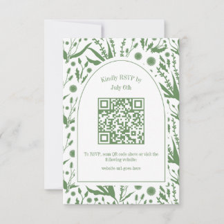 Klassisk Elegant botaniker i Sage Grönt QR kod OSA Kort