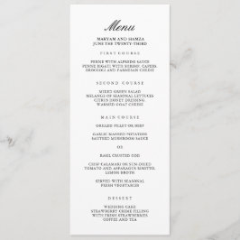 Klassisk Elegant bröllop-innermeny Meny