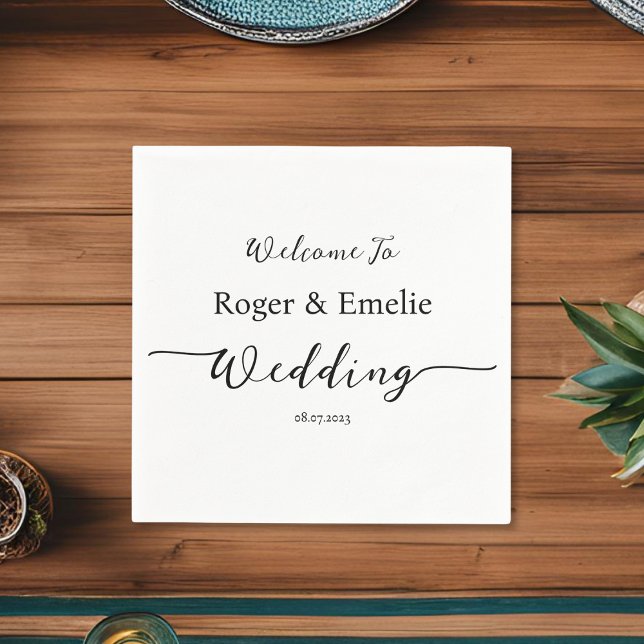 Klassisk Elegant Bröllop Napkin Pappersservett (Skapare uppladdad)