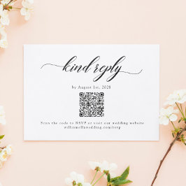 Klassisk Elegant Bröllop QR-kod, OSA kort