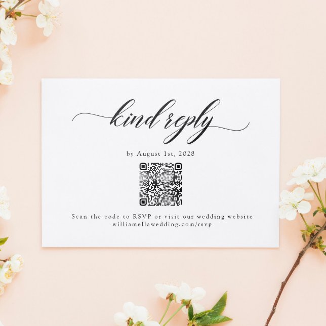 Klassisk Elegant Bröllop QR-kod, OSA kort (Skapare uppladdad)
