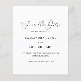 Klassisk Elegant Bröllop spara datum