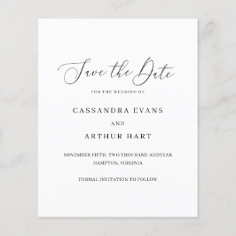 Klassisk Elegant Bröllop spara datum Flygblad