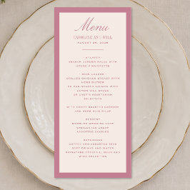 Klassisk Elegant Bröllopsceremoni eller Mottagning Meny