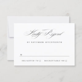 Klassisk Elegant Calligraphy Black Tie Bröllop OSA Kort